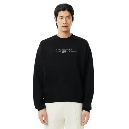Lacoste felpe senza cappuccio uomo lacoste - sweatshirt - nero da uomo