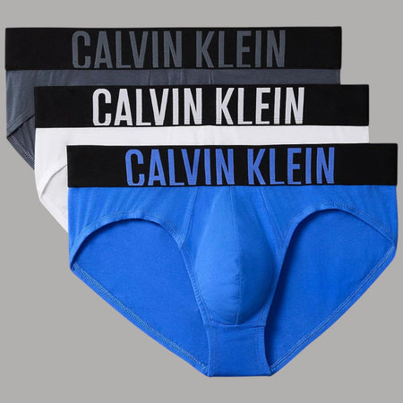 Calvin Klein pack 3 slip bianco grigio royal 000NB3607A-ZD9