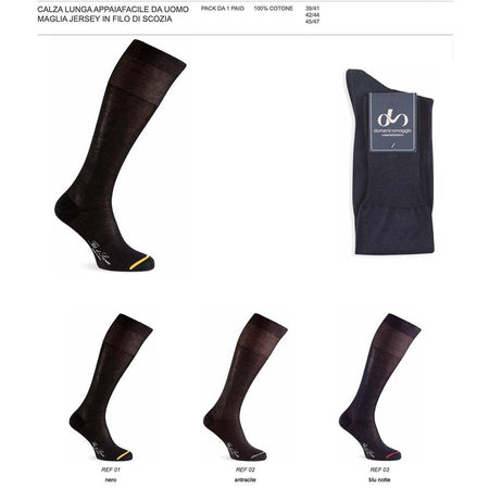 Calza Lunga da Uomo in Filo Scozia con Sistema Appaia Facile LS005-DM092 S50 - Passarelli Biancheria