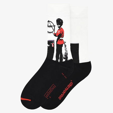 Calze Art Sox Anarchist Soldier Black White