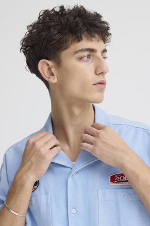 Camicia Solid Boone Blue