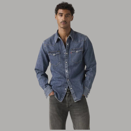 Camicia in Jeans Levi's Western Barstow Denim 100% Cotone - Prodotti di Classe
