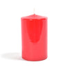 Candela pillar lucida rossa in cera 7Xh.10 cm - Mercury 80011MEY