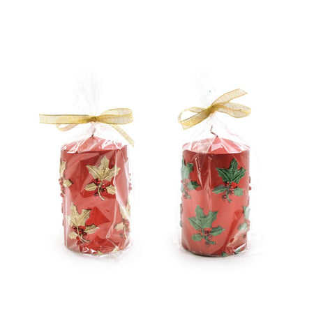 Candela pillar natalizia in cera 7Xh.10.5 cm colori assortiti - Mercury 78117MEY