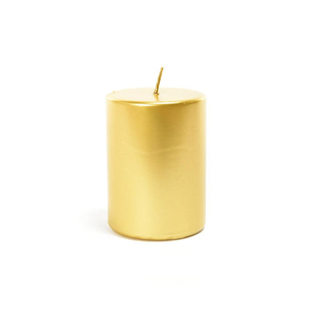 Candela pillar oro in cera 7Xh.10 cm - Mercury 81094MEY
