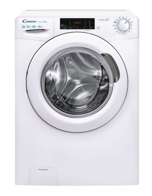 Candy cso 1295tw4/1-s lavatrice a carica frontale smart pro lavatrice a carica frontale, libera installazione, 9 kg, 1200 rpm, classe b, bianco, 16 programmi, controllo remoto avanzato e contenuti extra in app (wi-fi + ble), l x p x a (cm) 60x53x85