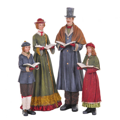 Statuette Famiglia Cantori con colori natalizi in poli-resina h 40 cm Storia Dino Bianchi 2021