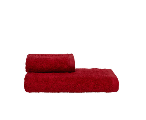 Set Asciugamani 2 Pezzi (1 Asciugamano viso 1 Asciugamano ospite) soffici morbidi assorbenti Bordeaux con Iniziale Ricamata