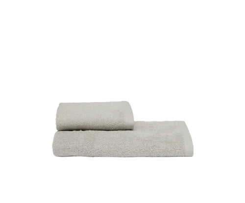 Set Asciugamani 2 Pezzi (1 Asciugamano viso 1 Asciugamano ospite) soffici morbidi assorbenti Girgio Perla con Iniziale Ricamata