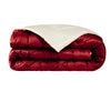 Trapunta matrimoniale Invernale bifaccia-double face in raso di puro cotone Made in Italy Beige/Bordeaux - Vanita di raso