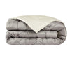 Trapunta matrimoniale Invernale bifaccia-double face in raso di puro cotone Made in Italy Beige/Grigio Fumo