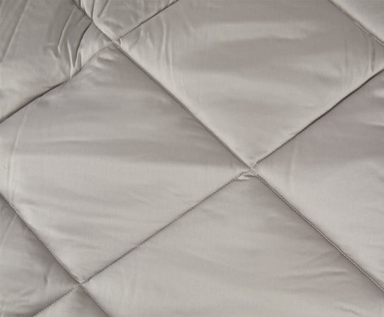 Trapunta matrimoniale Invernale bifaccia-double face in raso di puro cotone Made in Italy Beige/Grigio Fumo