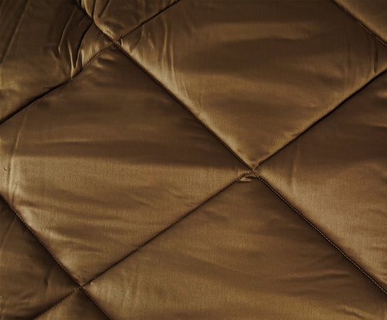 Trapunta matrimoniale Invernale bifaccia-double face in raso di puro cotone Made in Italy Beige/Cacao