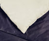 Trapunta matrimoniale Invernale bifaccia-double face in raso di puro cotone Made in Italy Beige/Blu Notte