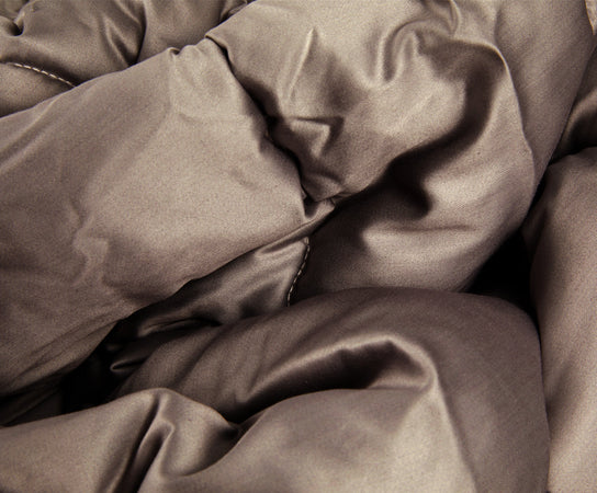 Trapunta matrimoniale Invernale bifaccia-double face in raso di puro cotone Made in Italy Biege/Tortora
