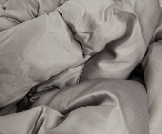 Trapunta matrimoniale Invernale bifaccia-double face in raso di puro cotone Made in Italy Beige/Grigio Fumo