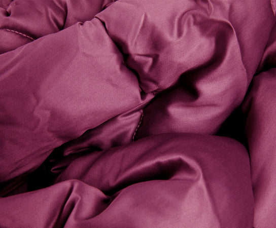 Trapunta matrimoniale Invernale bifaccia-double face in raso di puro cotone Made in Italy Beige/Violaceo