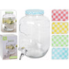 Caraffa in vetro dispenser porta bevande barattolo con rubinetto 4 lt