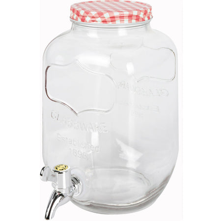 Caraffa in vetro dispenser porta bevande barattolo con rubinetto 4 lt