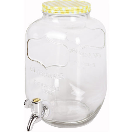 Caraffa in vetro dispenser porta bevande barattolo con rubinetto 4 lt