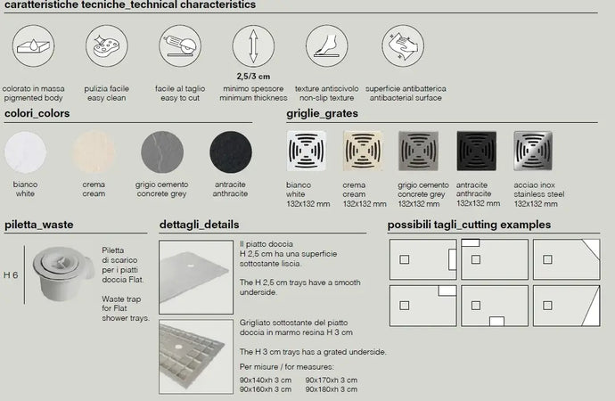 Colacril Flat - Piatto Doccia In Marmo Resina Ribassato - Shopbagno.it