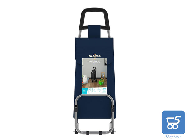 Carrello Porta Spesa Pieghevole Capienza 40 Litri Acciaio Blu Rolly Colombo