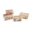 Set 2 Cassette decorative in Legno naturale per cestini natalizi o ragali