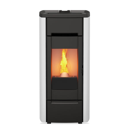 Stufa a pellet 10 kw Canalizzata "Iron" per ambienti moderni h 108 cm