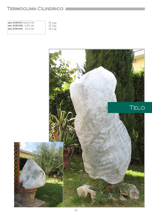 Telo Cappuccio Termoclima TNT antigelo per piante e albero tessuto bianco varie misure Eternal Brico