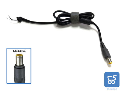 Cavo Ricambio Alimentatore con Connettore Circolare Giallo 7,9x5,5mm per Laptop Lenovo ThinkPad Edge