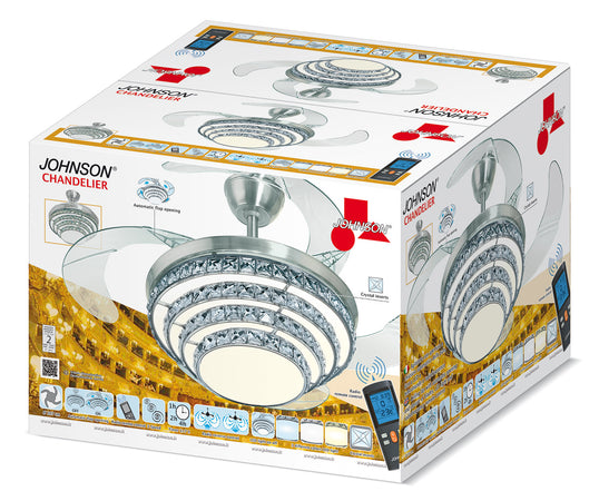 Ventilatore da Soffitto Silenzioso 107cm 3velocità Luce Telecomando Retrattili