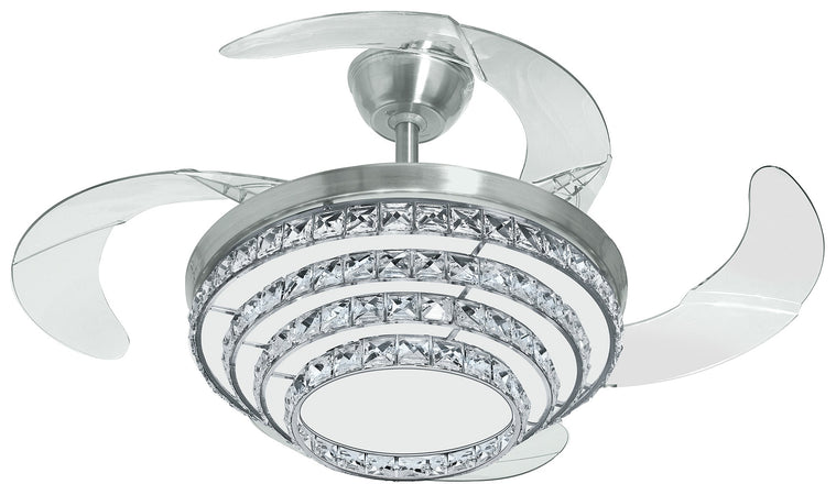 Ventilatore da Soffitto Silenzioso 107cm 3velocità Luce Telecomando Retrattili