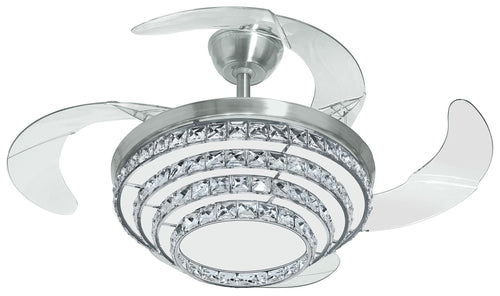 Ventilatore da Soffitto Silenzioso 107cm 3velocità Luce Telecomando Retrattili