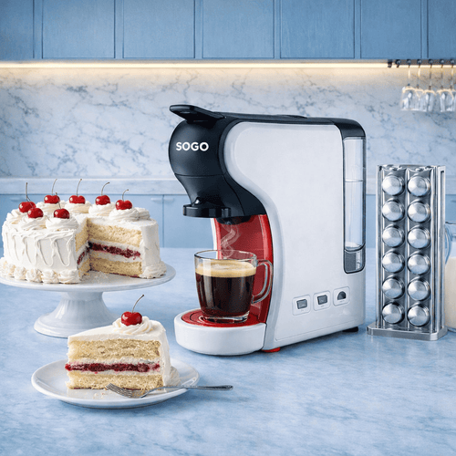 Macchina Caffè Multicapsula 4 in 1 19 Bar Compatta 0,6L Compatibile Nespresso Dolce Gusto Cialde Tè e Infusi Bianca