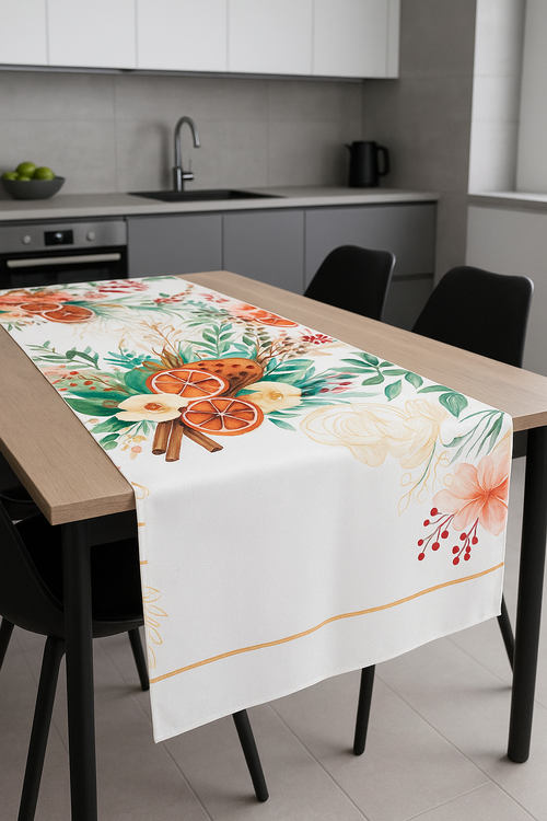 Maison Sucrèe Runner Arancia e Cannella tessuto Korin 45x150 2511S22