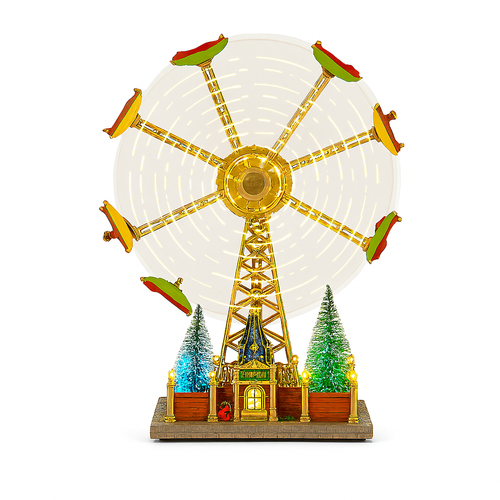 Giostra natalizia ruota panoramica con luci led e movimento per decorazioni natalizie