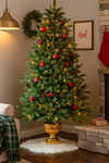 Base per Albero di Natale coppa dorata in poliresina per decorazioni natalizie