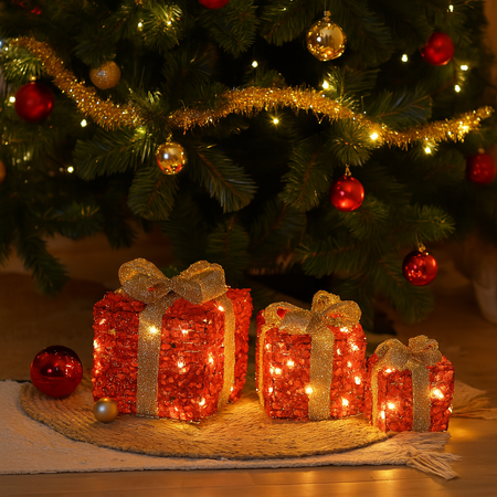 Regali natalizi con luci LED a batteria decorazione natalizia set da 3
