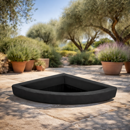Sottovaso per vaso angolare in resina per piante e fiori "Made in Italy" da esterno