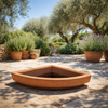 Sottovaso per vaso angolare in resina per piante e fiori Made in Italy da esterno