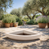 Sottovaso per vaso angolare in resina per piante e fiori Made in Italy da esterno