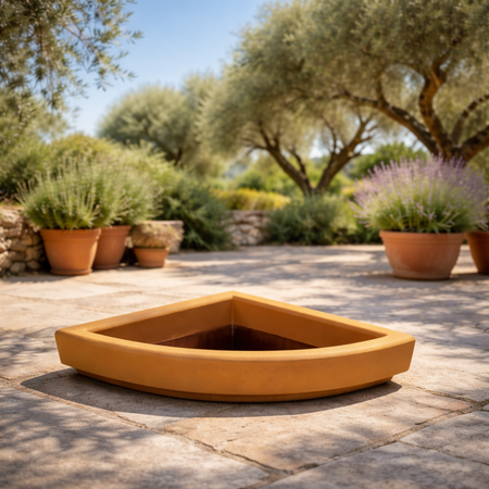 Sottovaso per vaso angolare in resina per piante e fiori "Made in Italy" da esterno