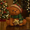 Orso natalizio in poliresina per decorazione natalizia