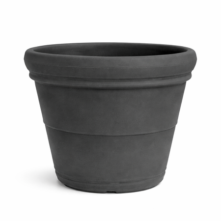 Vaso Doppiobordo Liscio rotondo in resina decorazione per esterno "Made in Italy"