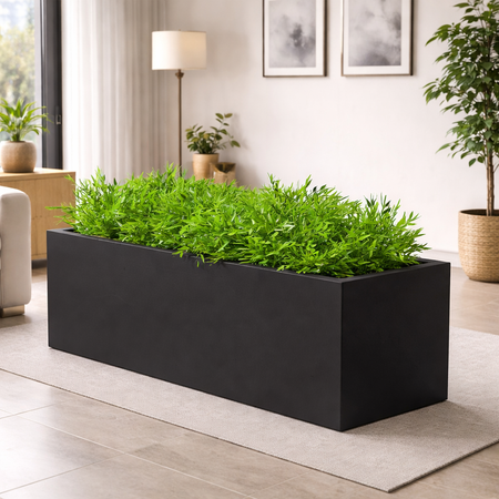 Vaso Cromia rettangolare per piante in resina "Made in Italy" 100 x 40 cm