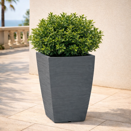 Vaso Cromia Adone quadrato decorazione in resina "Made in Italy" da h 38 cm