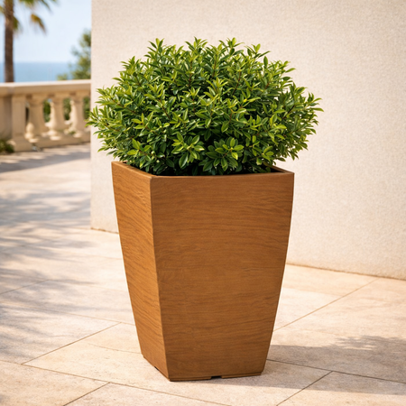 Vaso Cromia Adone quadrato decorazione in resina "Made in Italy" da h 38 cm