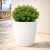Vaso Cromia Adone rotondo decorazione in resina Made in Italy da h 38 cm