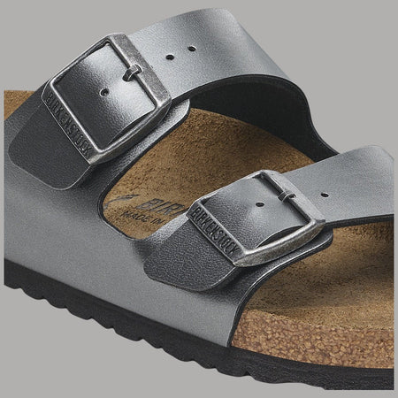 Ciabatte Birkenstock Arizona Donna Nero Metallico Stretta Fit