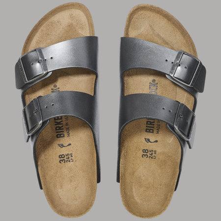 Ciabatte Birkenstock Arizona Donna Nero Metallico Stretta Fit